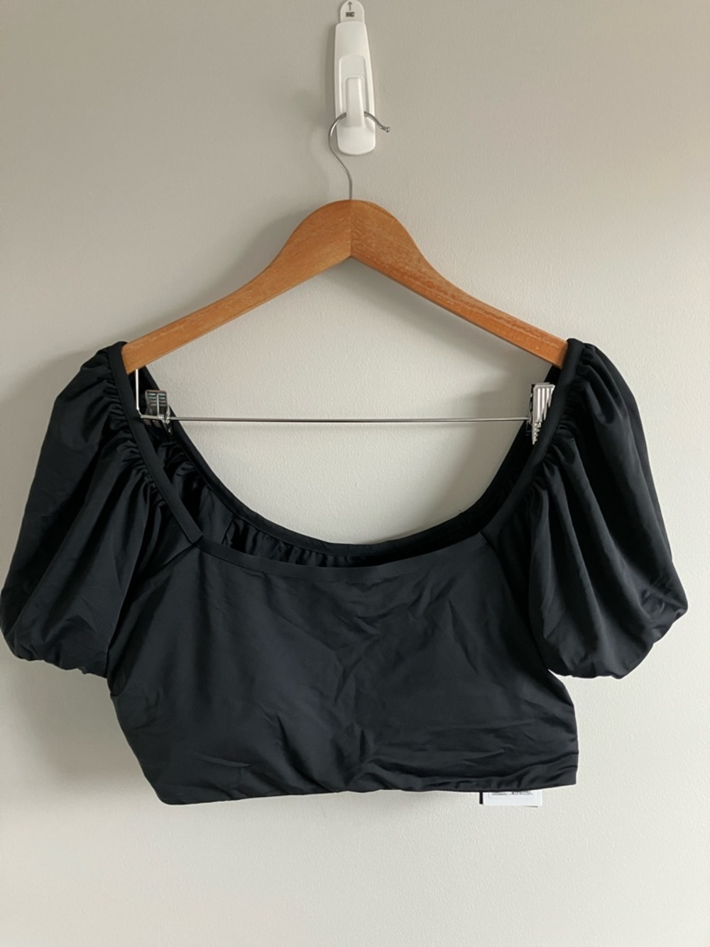 NWT Knix Your Puffy Sleeve bikini top black size XXXL1